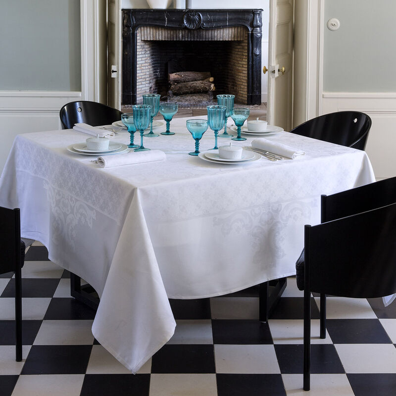 Tablecloth Azulejos White 175x175 100% cotton, , hi-res image number 0