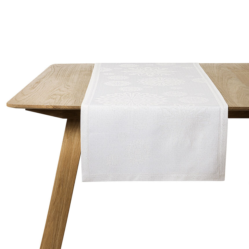 Runner Lumi&egrave;res d'&eacute;toiles Diamant  White 50x145 85% Cotton, 11% Viscose, 4% Polyester, , hi-res image number 0