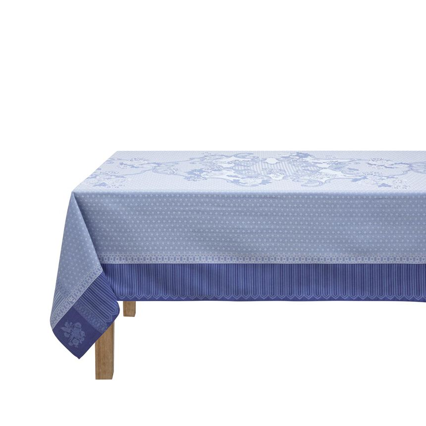 Coated tablecloth Promenade Imp&eacute;riale Blue 175x175 100% cotton, , hi-res image number 1