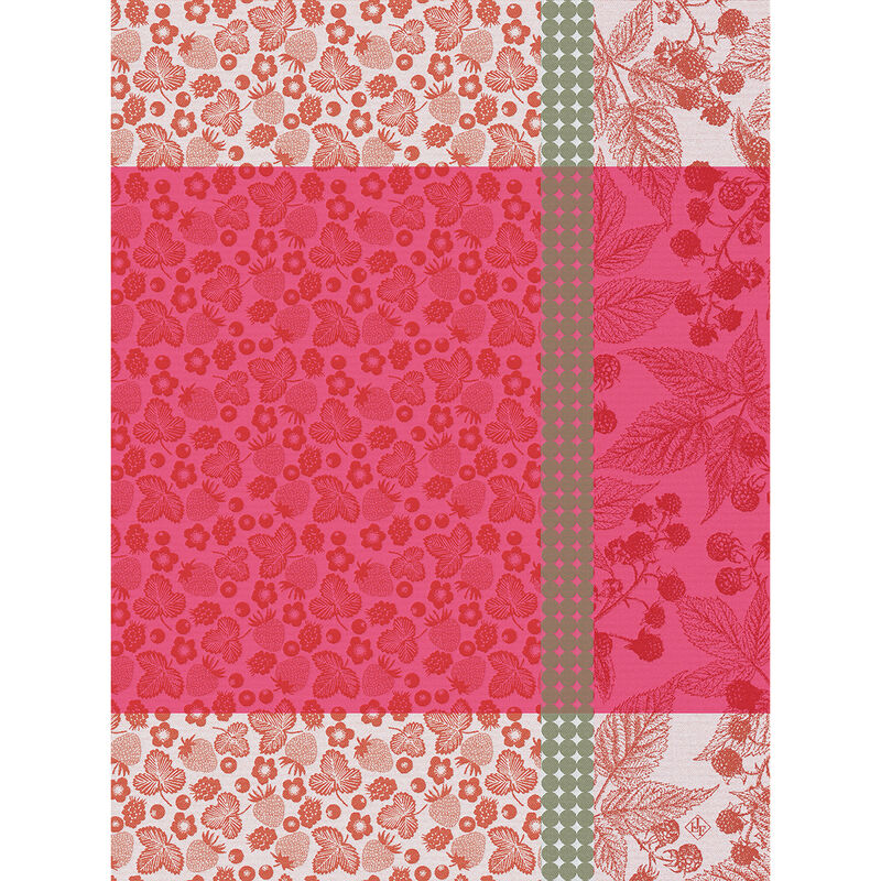 Tea towel Cueillette d'été Red 60x80 100% cotton, , hi-res image number 0