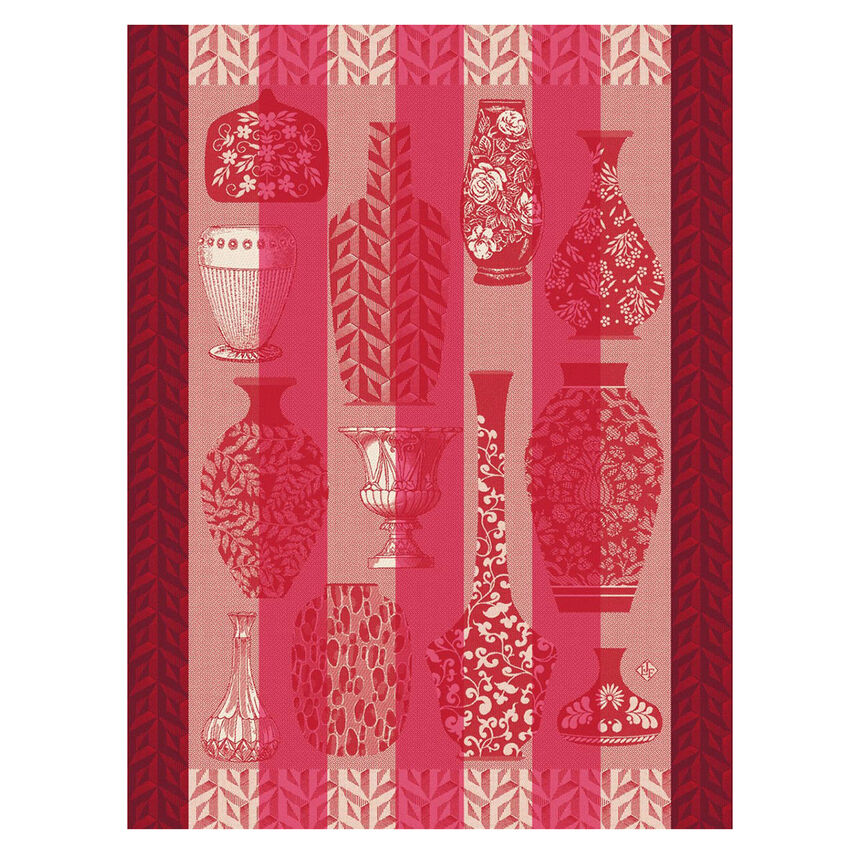 Tea towel Poteries Pink 60x80 100% cotton, , hi-res image number 0