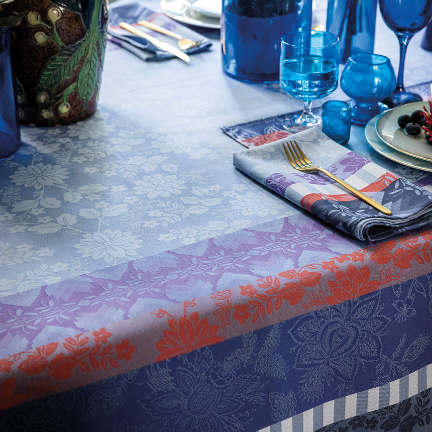 Coated tablecloth Gipsy Blue 175x175 100% cotton, , hi-res image number 2
