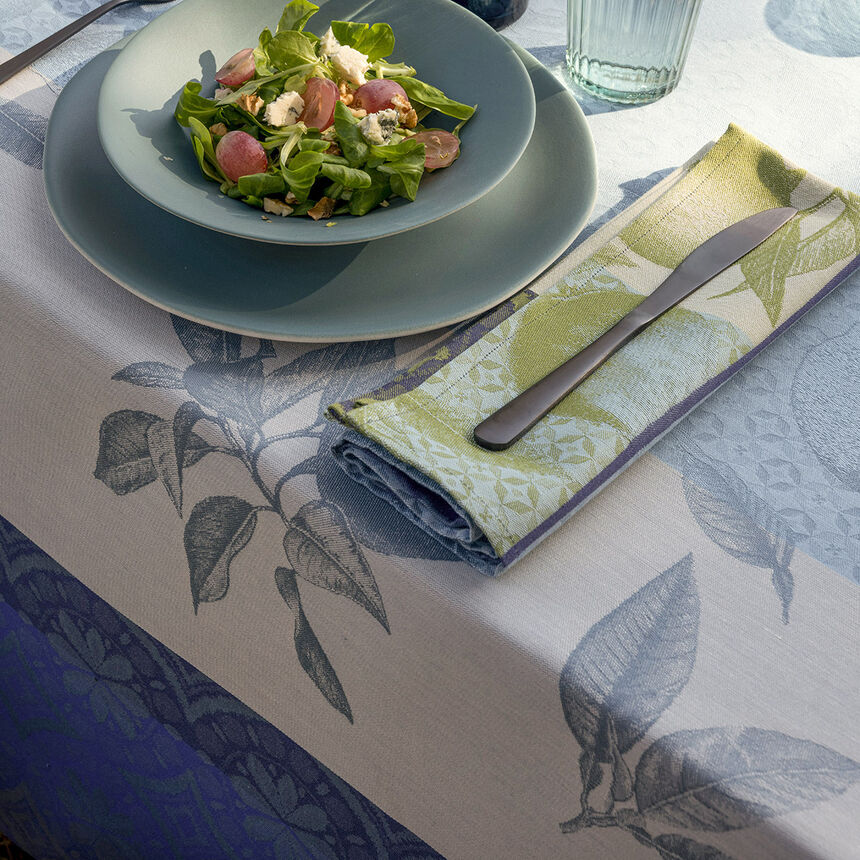 Tablecloth Arri&egrave;re-pays Blue 175x175 100% cotton, , hi-res image number 2