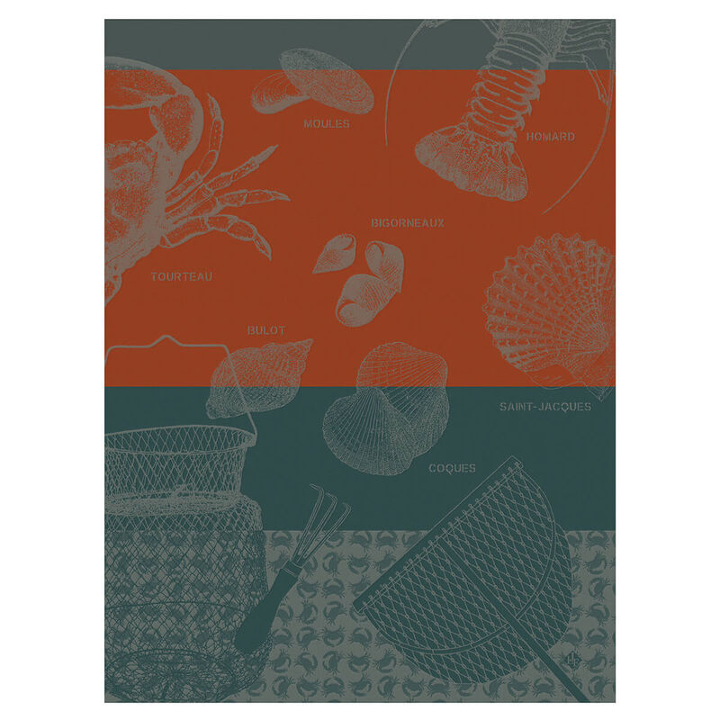 Tea towel Pêche à pieds Net 60x80 100% cotton, , hi-res image number 0