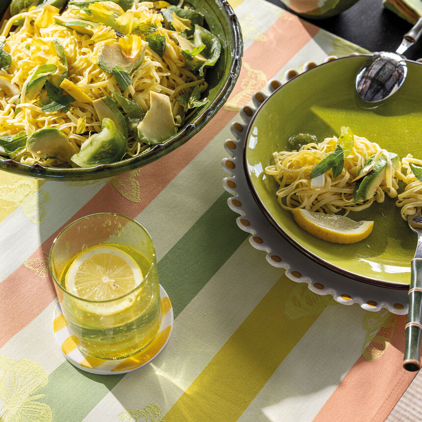 Tablecloth Bal des papillons Yellow &Oslash;175 100% cotton, , hi-res image number 0