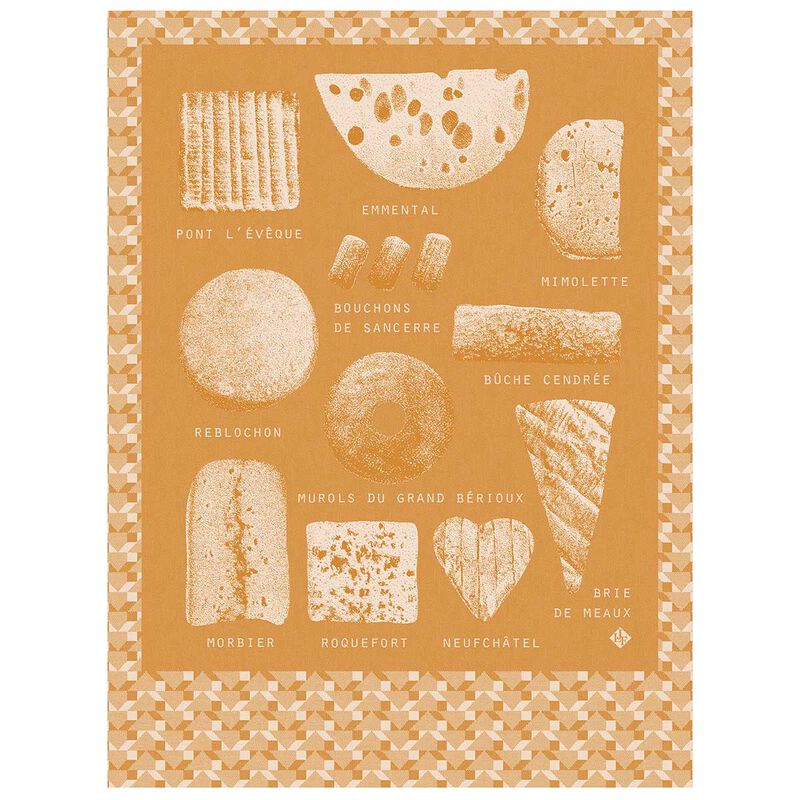 Tea towel Fromages Orange 60x80 100% cotton, , hi-res image number 1