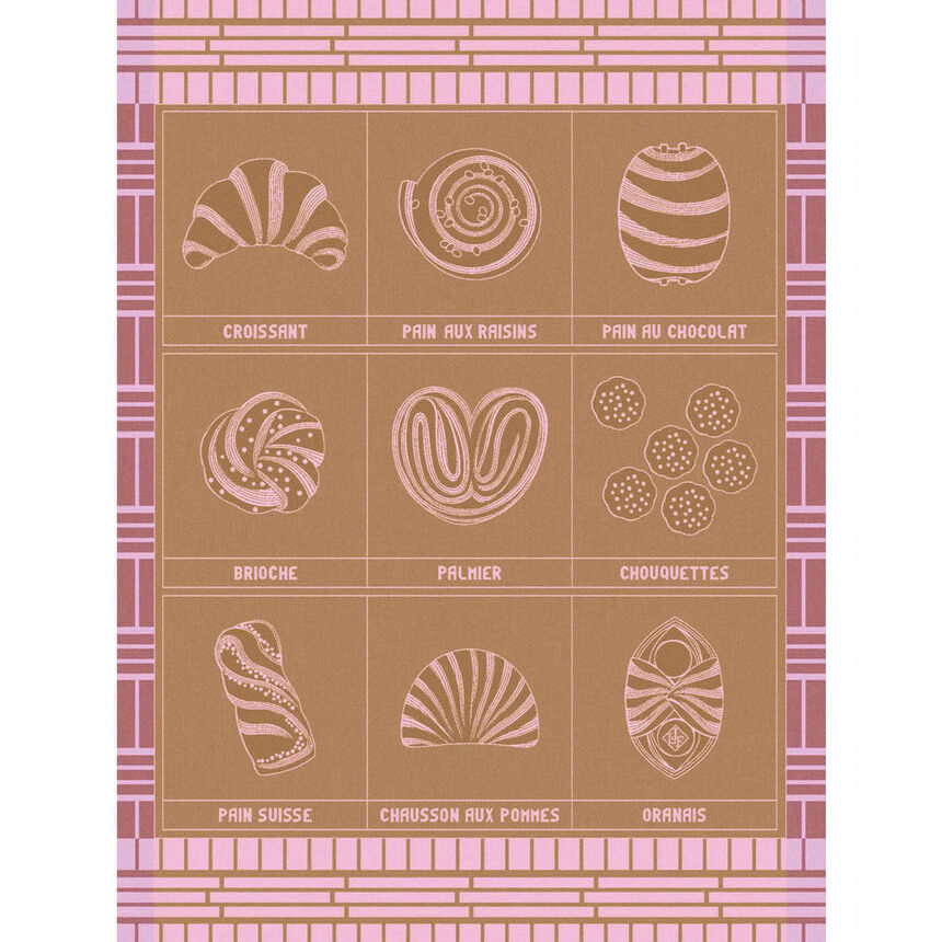 Tea towel Haute viennoiserie Orange 60x80 100% cotton, , hi-res image number 0