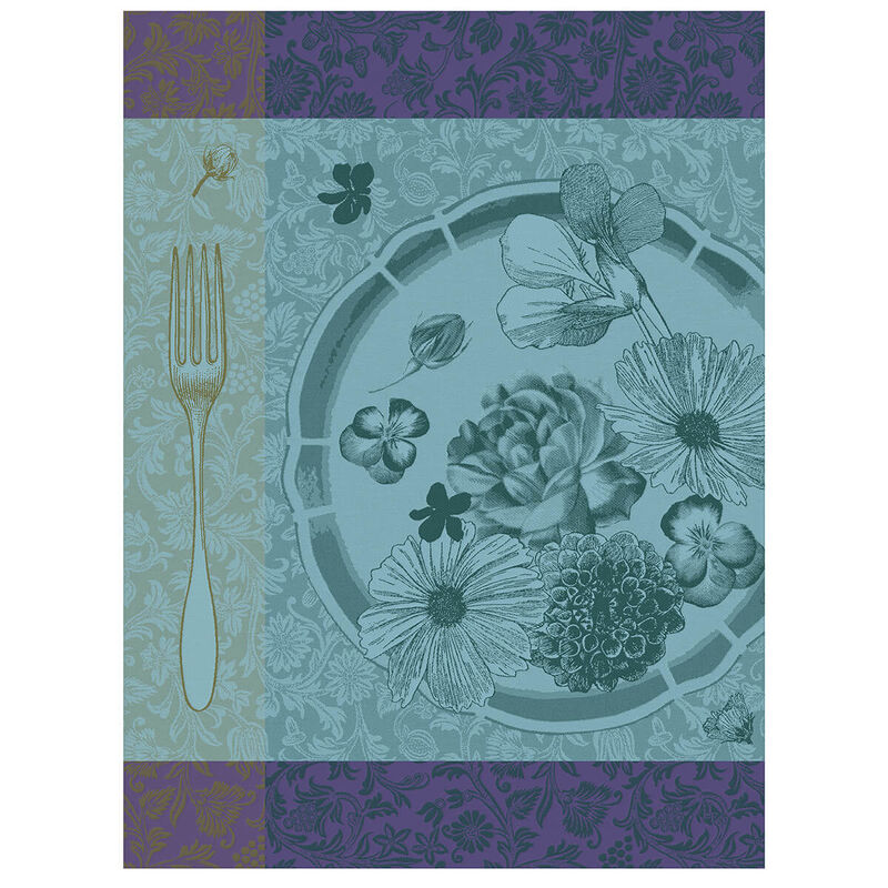 Tea towel Fleurs à croquer Chlorophyll 60x80 100% cotton, , hi-res image number 0