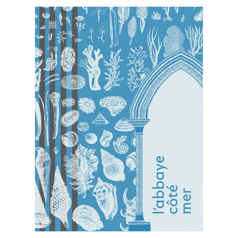 Tea towel Abbaye Mer Blue 60x80 100% cotton, , hi-res