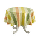 Coated tablecloth Bal des papillons Coated Yellow 175x175 100% cotton, , hi-res image number 1