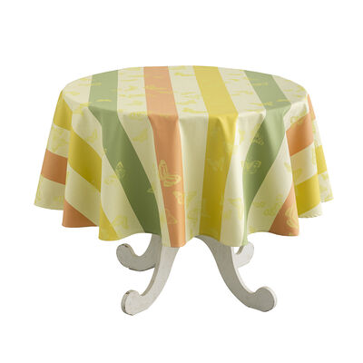 Coated tablecloth Bal des papillons Coated Yellow 175x250 100% cotton