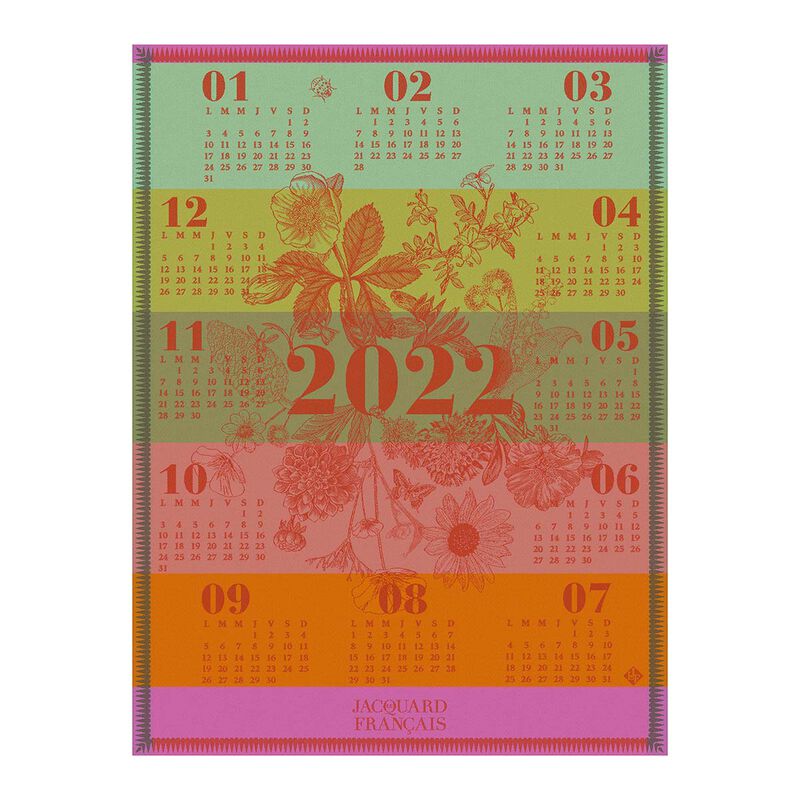 Tea towel Calendrier 2022 Flowering 60x80 100% cotton, , hi-res image number 0