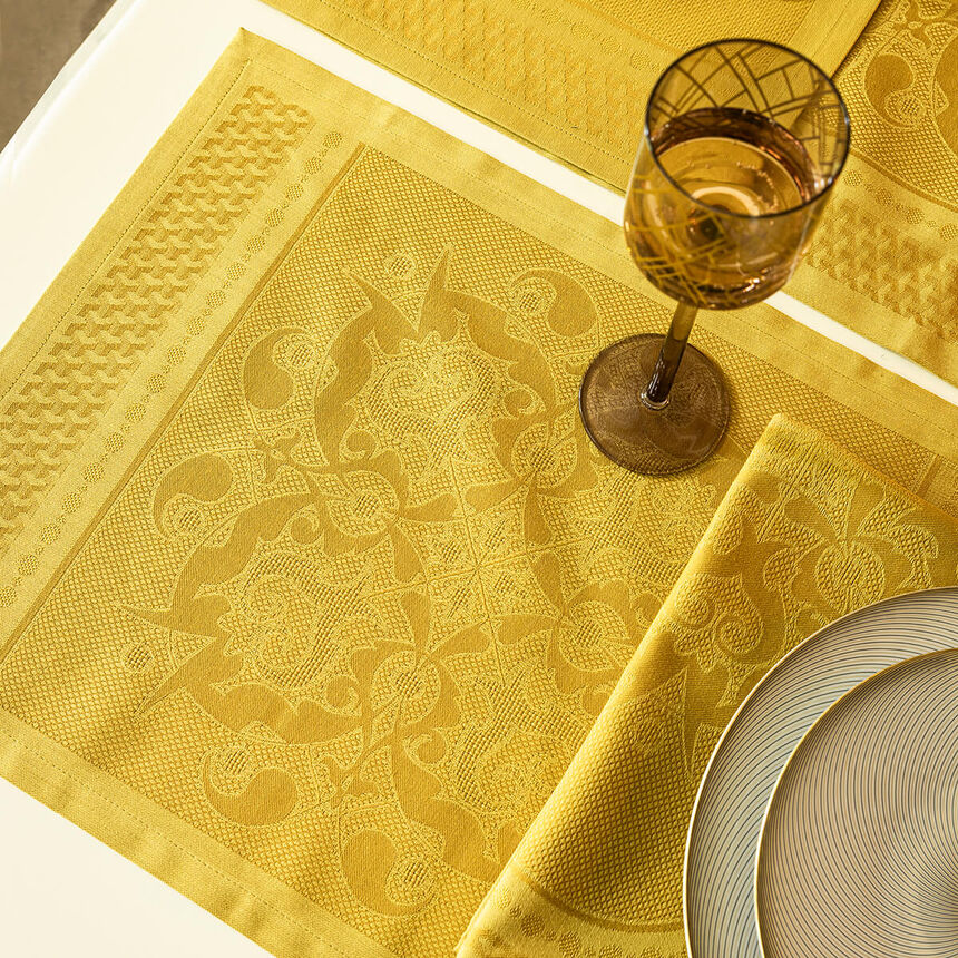 Placemat Palais V&eacute;nitien Yellow 50x36 100% cotton, , hi-res image number 0