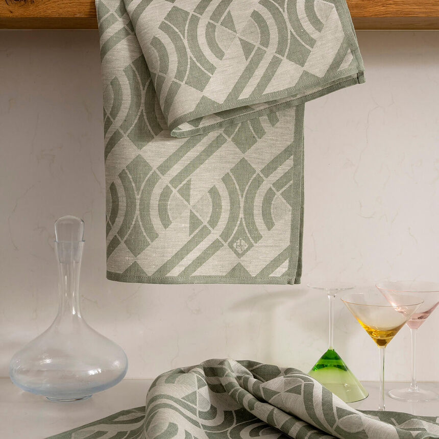 Crystal towel N&eacute;o Green 60x80 100% linen, , hi-res image number 0