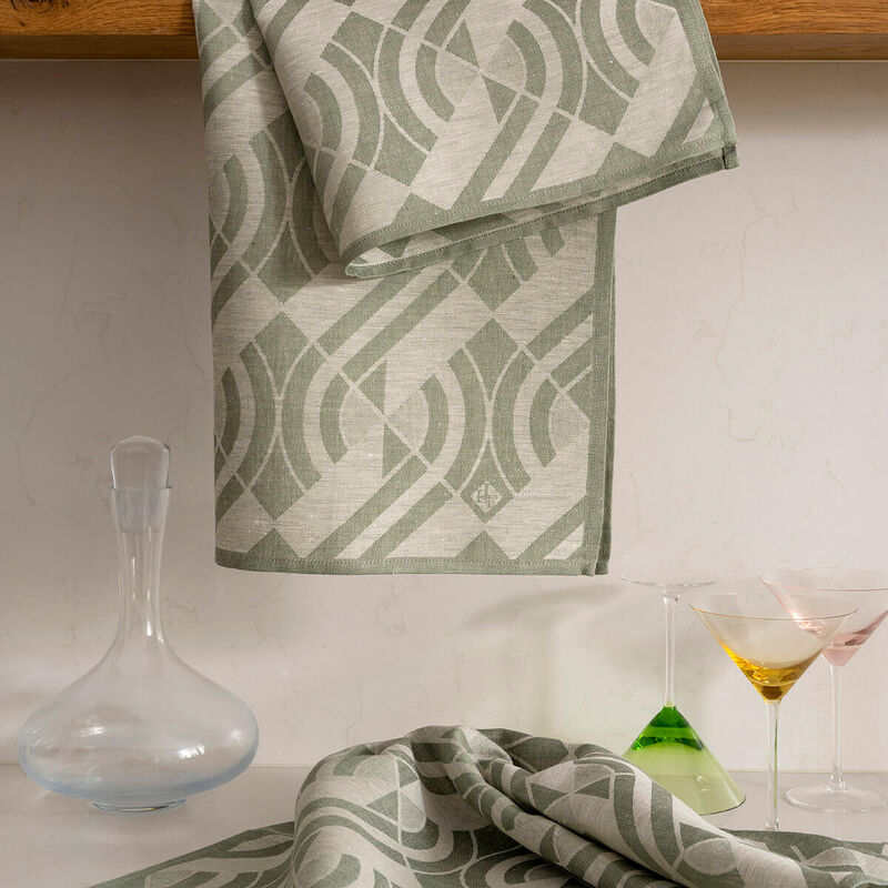 Crystal towel Néo Green 60x80 100% linen, , hi-res image number 0
