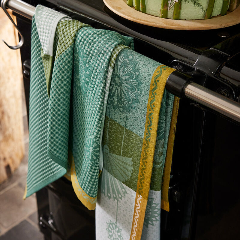Tea towel Lumières d'étoiles Green 60x80 100% cotton, , hi-res image number 1