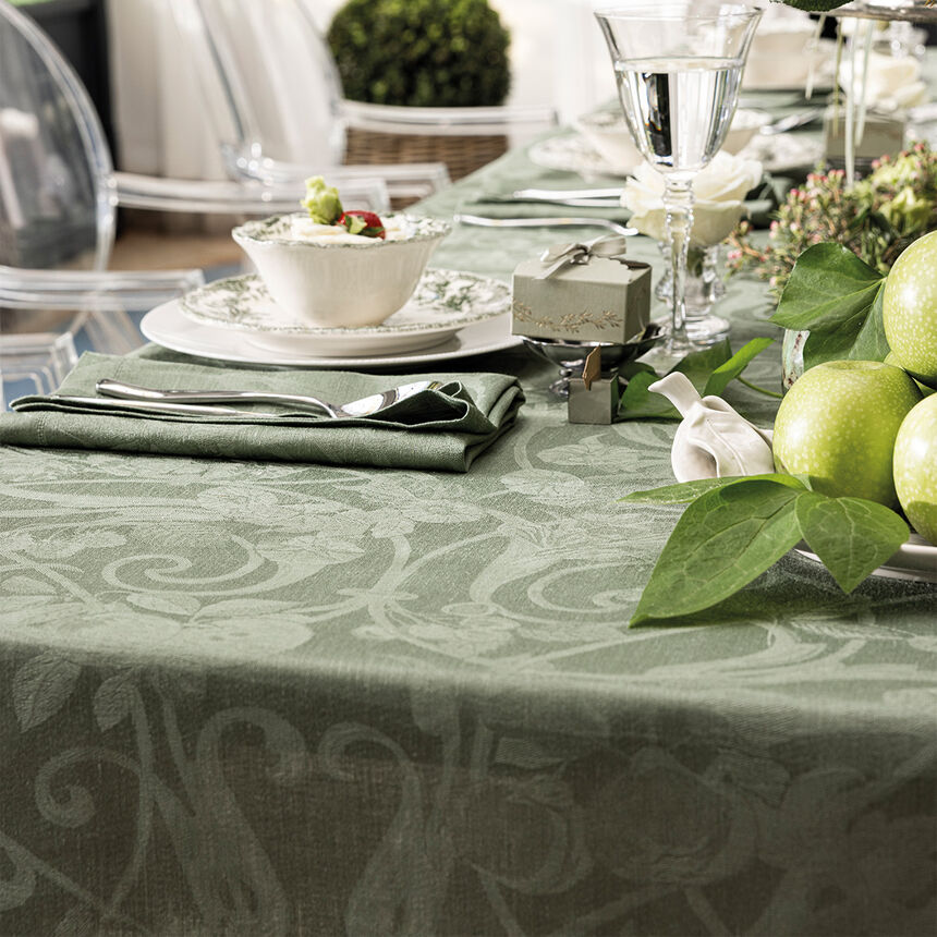 Tablecloth Tivoli Green 175x175 100% linen, , hi-res image number 5