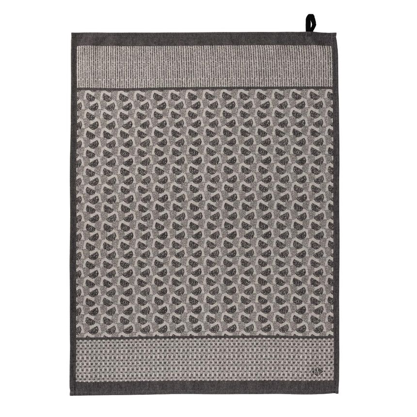 Tea towel Empreintes Black 60x80 100% cotton, , hi-res