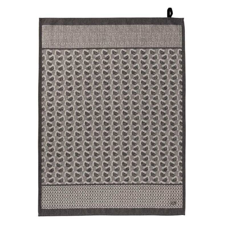Tea towel Empreintes Black 60x80 100% cotton, , hi-res image number 0