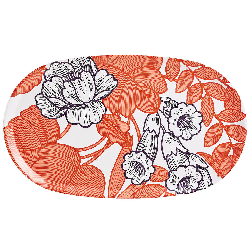 Tray Escapade Tropicale Orange Oval55x32 100% Wood, , hi-res image number 1
