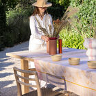 Tablecloth &Eacute;t&eacute; Indien Orange 120x120 100% linen, , hi-res image number 0