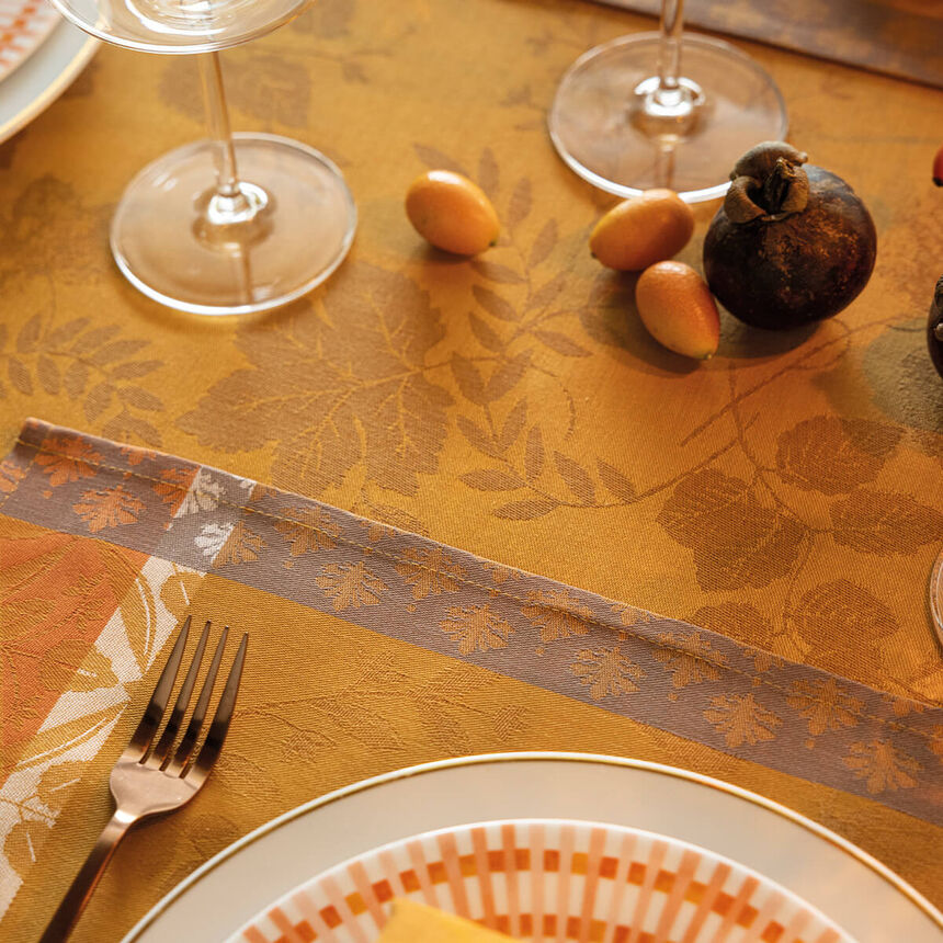 Tablecloth Manor lane Orange 175x175 100% cotton, , hi-res image number 2