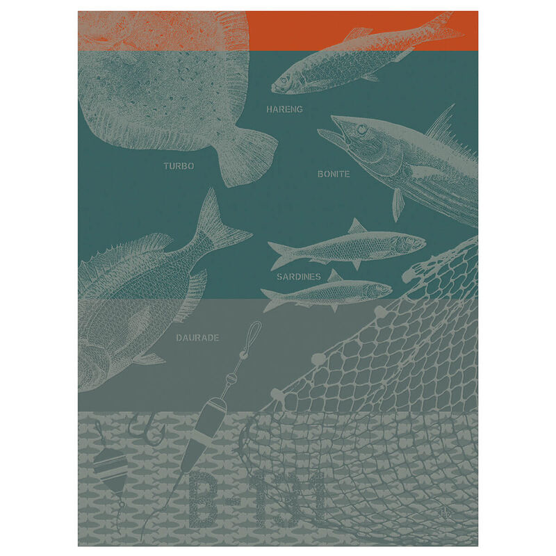 Tea towel Pêche en mer Net 60x80 100% cotton, , hi-res image number 0