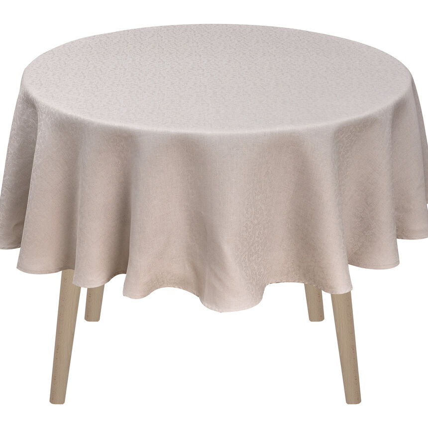 Tablecloth Portofino Fiori Beige &Oslash;240 100% linen, , hi-res image number 2