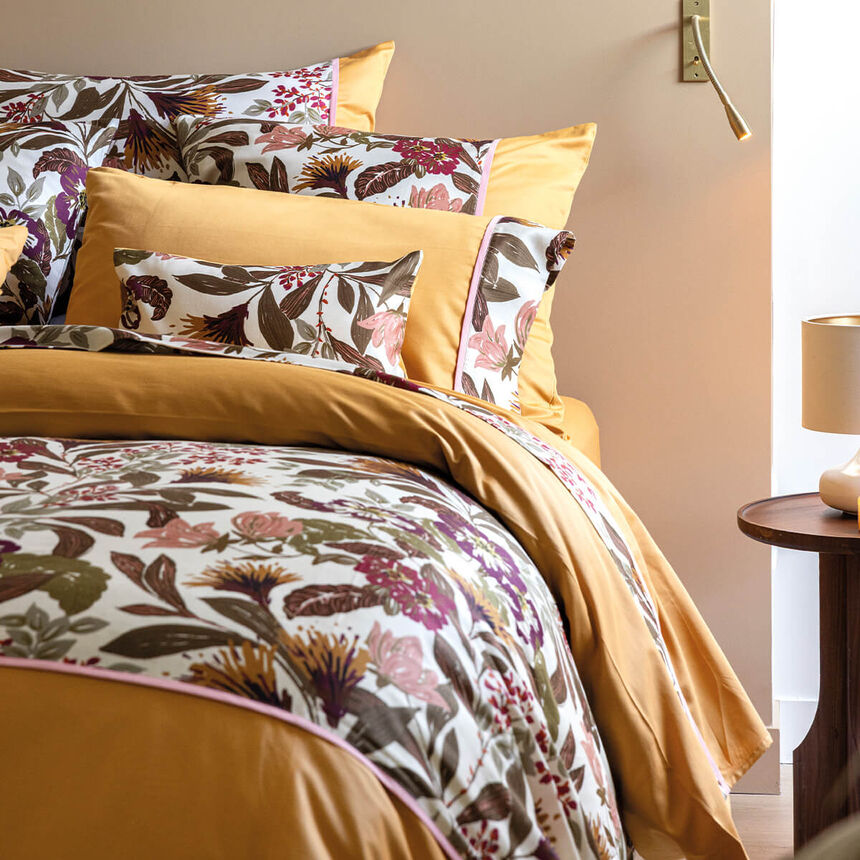 Flat sheets Panache de fleurs  Yellow 190X290 100% cotton, , hi-res image number 2