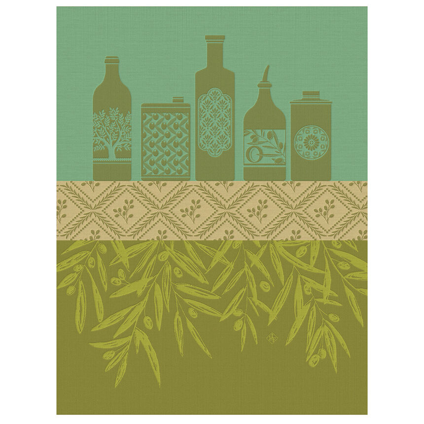 Tea towel Huiles proven&ccedil;ales Green 60x80 100% cotton, , hi-res image number 0