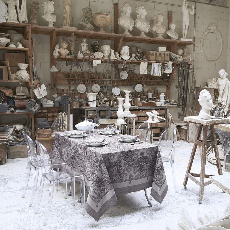 Tablecloth Porcelaine Kaolin &Oslash;210 100% cotton, , hi-res image number 2