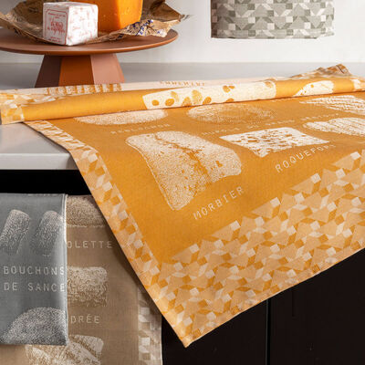 Tea towel Fromages Grey 60x80 100% cotton