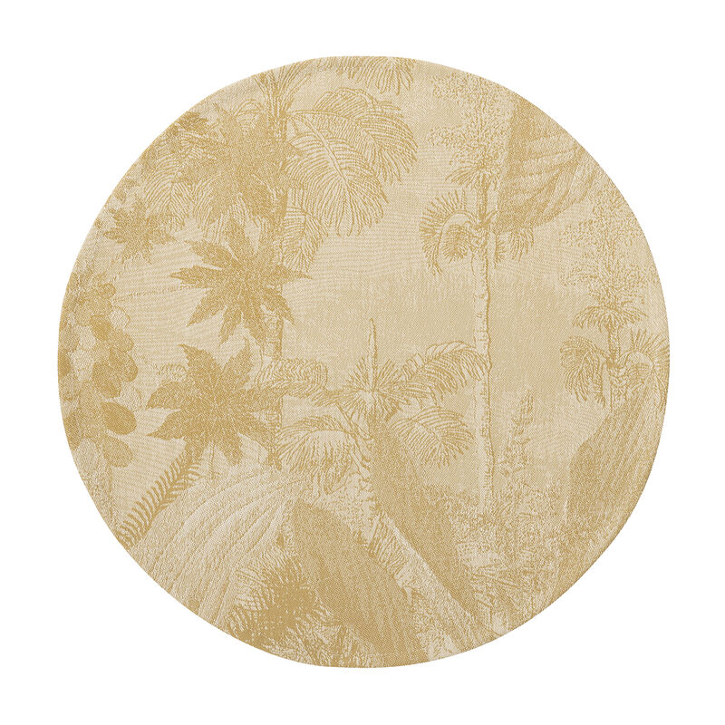 Coated placemat Sinharâja Coated Yellow Ø38 100% cotton, , hi-res
