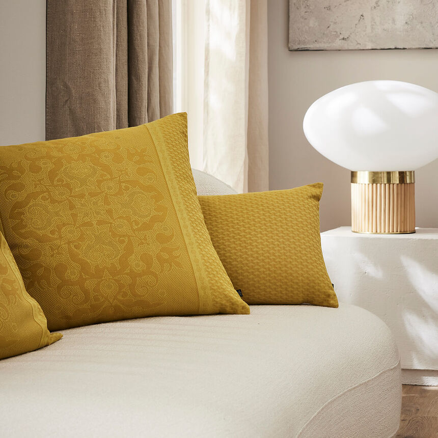Cushion cover Palais V&eacute;nitien Yellow 50x50 100% cotton, , hi-res image number 1