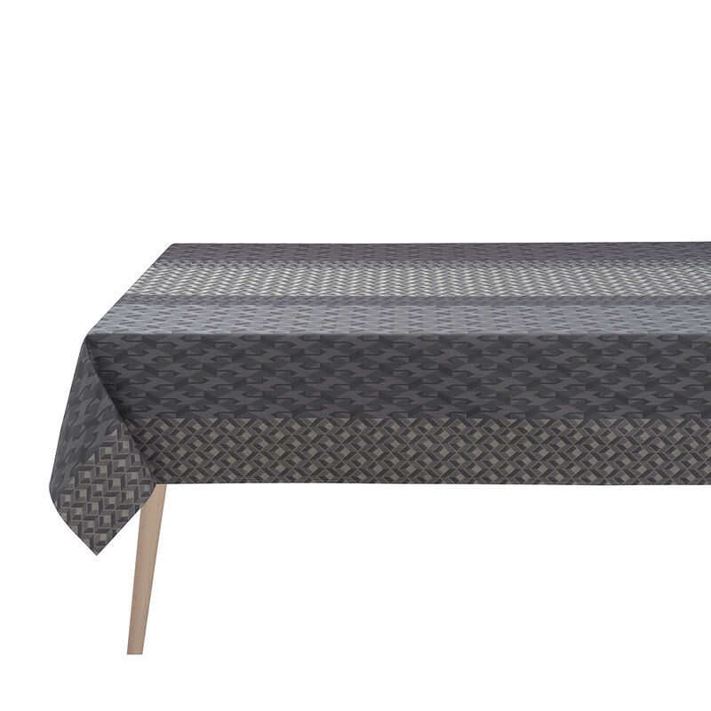 Coated tablecloth Caract&egrave;re Enduit Grey 150x150 100% cotton, , hi-res image number 1