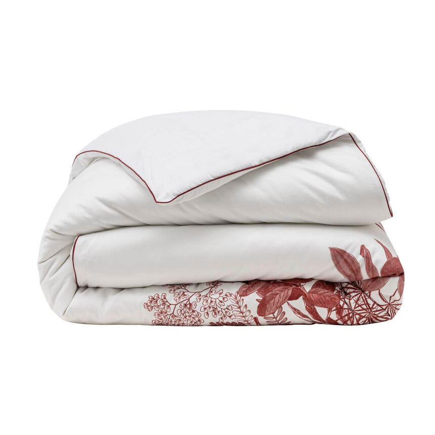 Duvet cover Feuilles en sc&egrave;ne  Red 135X200 100% cotton, , hi-res image number 1