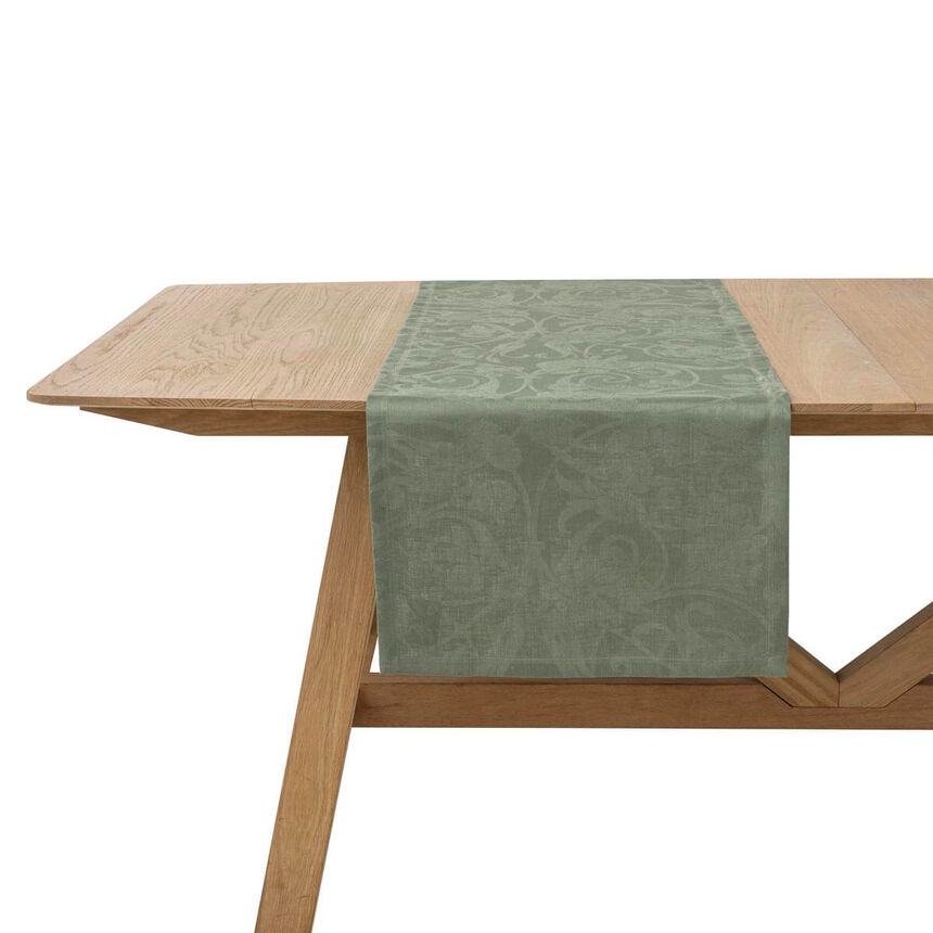 Runner Tivoli Green 50x150 100% linen, , hi-res image number 0