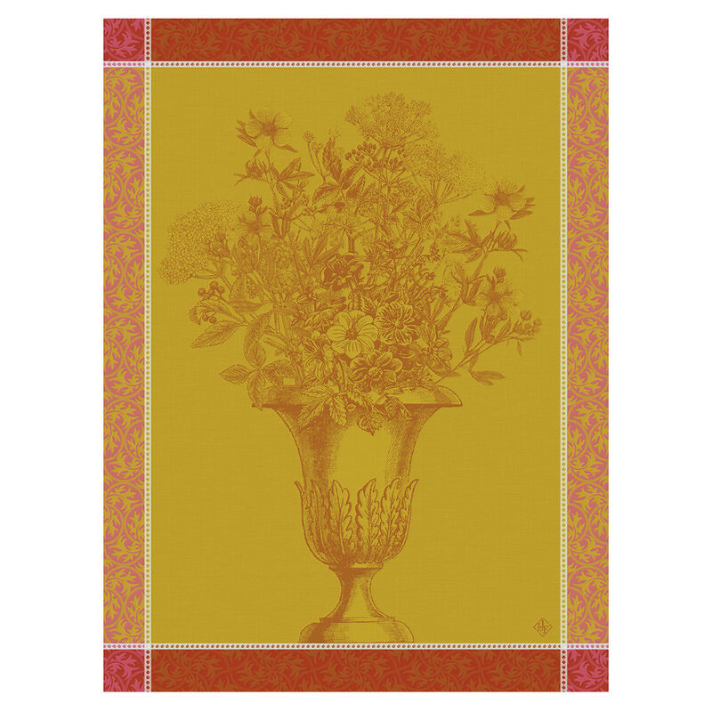 Tea towel Floraison Uni Pink 60x80 100% cotton, , hi-res image number 0