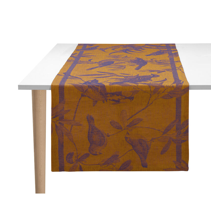 Runner Voli&egrave;re Blue 50x150 100% linen, , hi-res