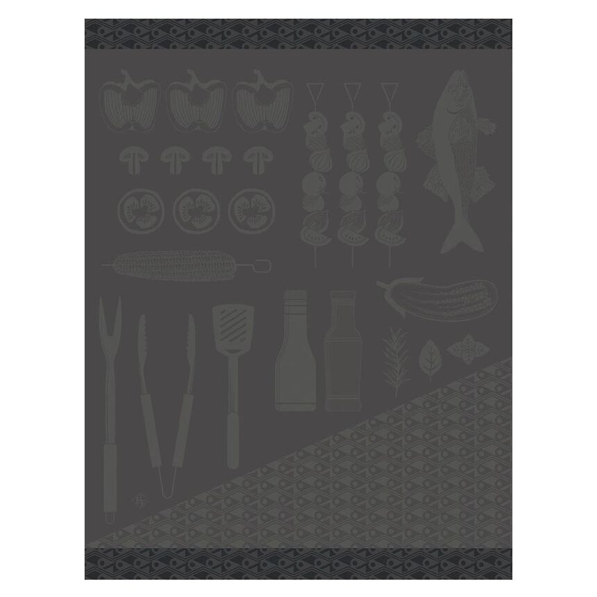 Tea towel Braise Grey 60x80 100% cotton, , hi-res image number 1