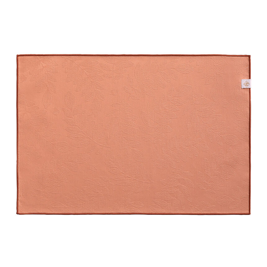 Coated placemat Vegetal mood avec surjet bourdon Orange 46x32 100% cotton, , hi-res image number 0