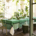 Tablecloth Escapade Tropicale Green 120x120 100% linen, , hi-res image number 0