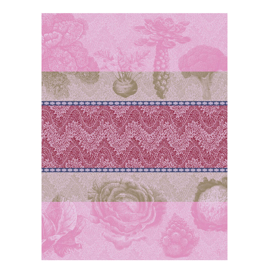 Tea towel Jardin des choux Pink 60x80 100% cotton, , hi-res image number 0