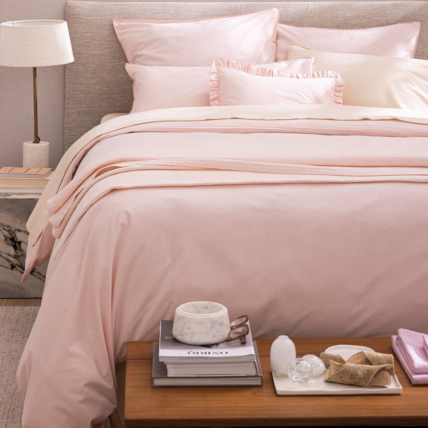 Duvet cover Eclat Pink 135X200 100% cotton, , hi-res image number 3