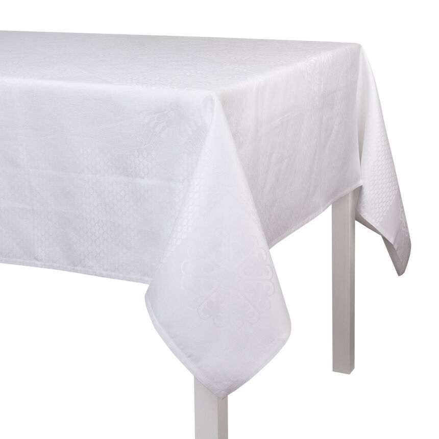Tablecloth Bosphore Blanc White 175x175 50% cotton- 50 % linen, , hi-res image number 0