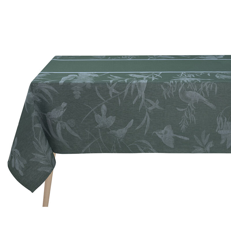 Tablecloth Volière Green 175x320 100% linen, , hi-res image number 1