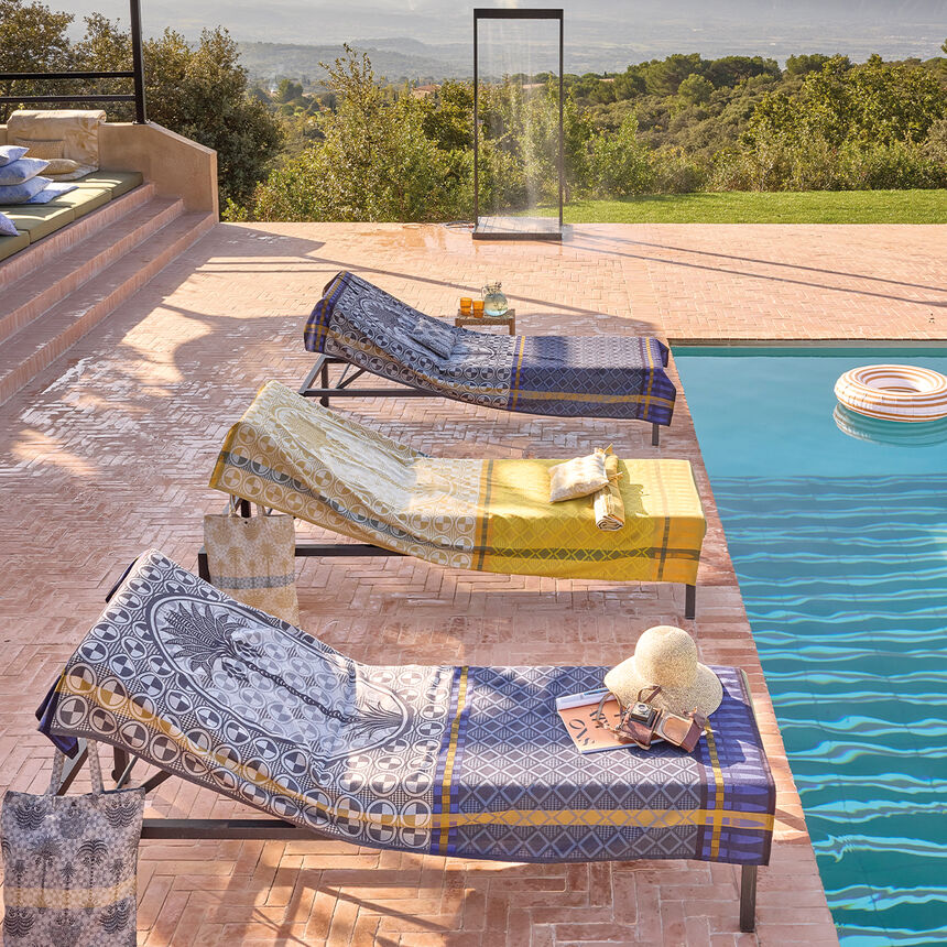 Beach towel Palmeraie Yellow 100x200 100% cotton, , hi-res image number 0