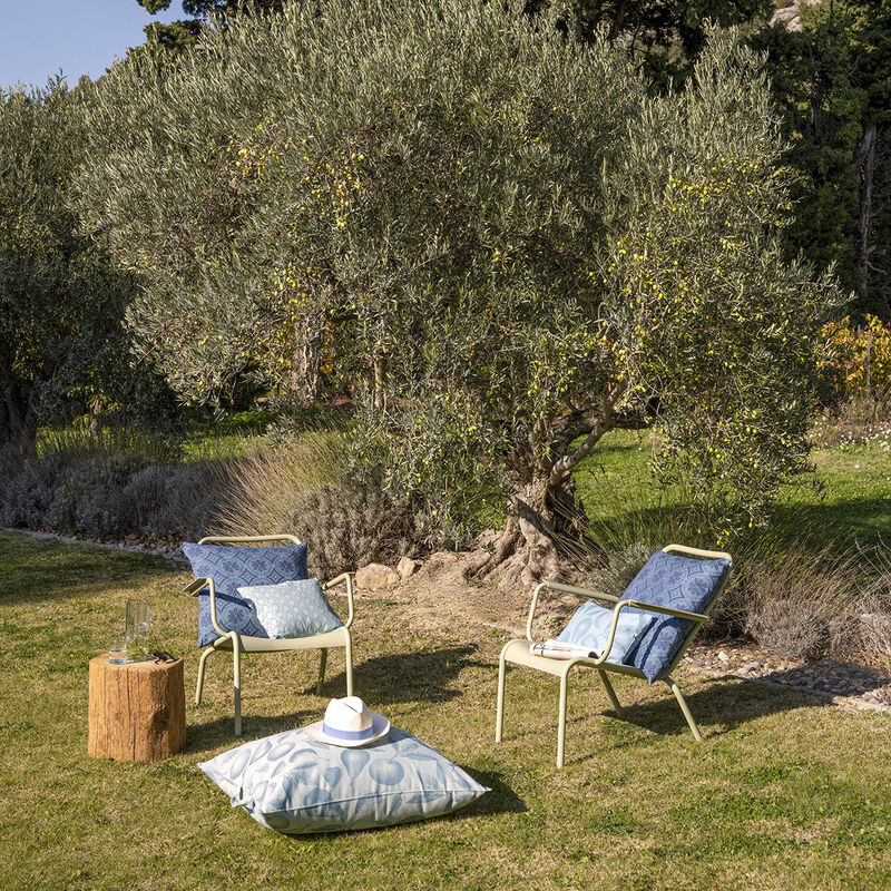 Cushion cover Arrière-pays Blue 60x60 Acrylic, , hi-res image number 0