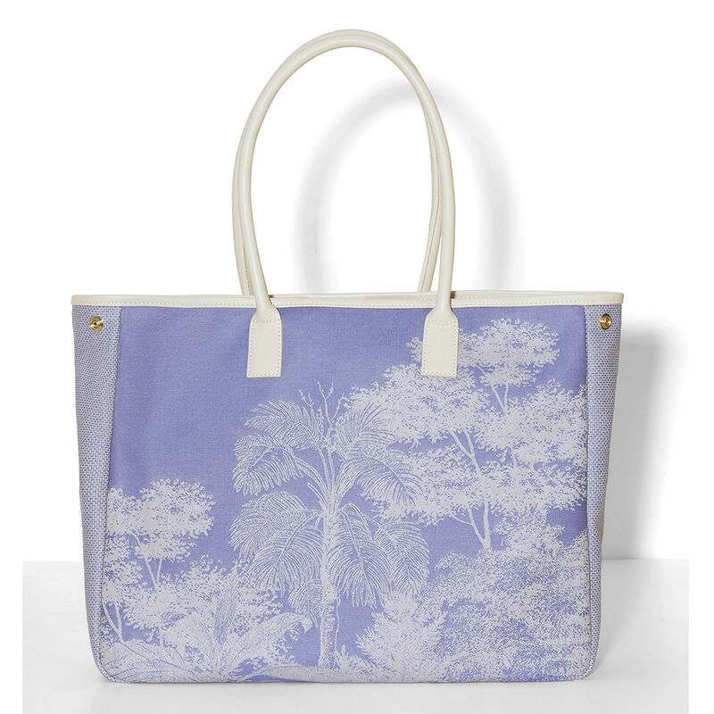 Shoulder bag Paysage Blue 100% cotton, acrylic coating. Garnish: Cattle leather, , hi-res image number 2