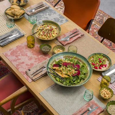 Coated placemat Casual Flower linen